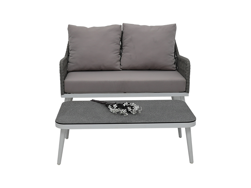 Paglilibang panlabas na kasangkapan sa hardin hardin patio aluminyo frame lubid sofa set furniture yqc-2752