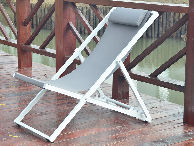 Beach Chaise Lounge Adult Beach Chair, Aluminum Folding Relaks na upuan, Outdoor Leisure Chair YQ-TB-4031
