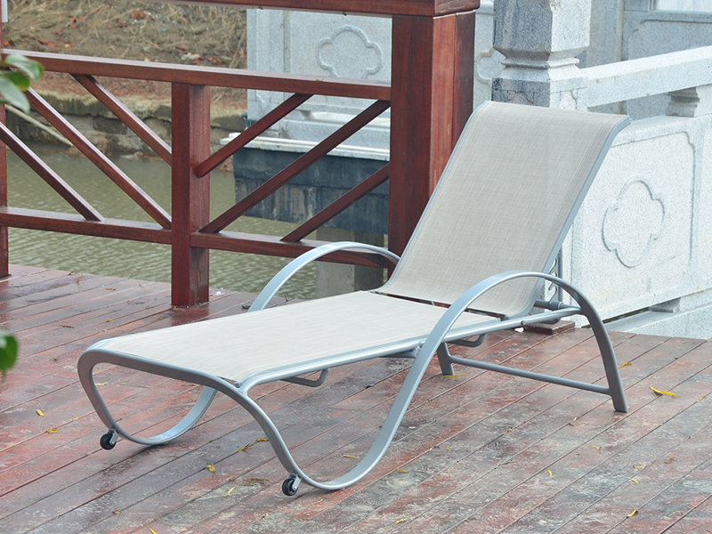 Panlabas na Sun Lounge, Aluminum Sling Sun Lounger, Reclining Beach Sun Lounger YQ-TB-431B