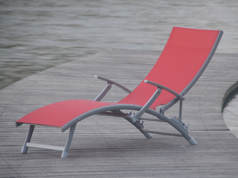 Sun lounger deck chair foldable lounge, natitiklop na upuan ng relaks, aluminyo na natitiklop na panlabas na upuan YQ-TB-447