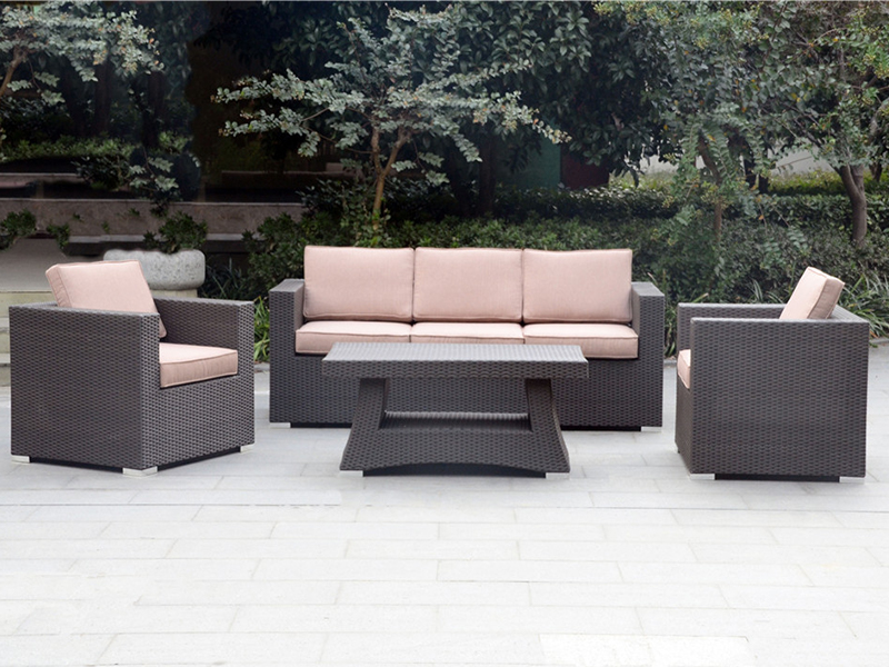 Rattan sofa set, 4pcs hardin sofa set, rattan kasangkapan, aluminyo rattan chair, YQR-380A