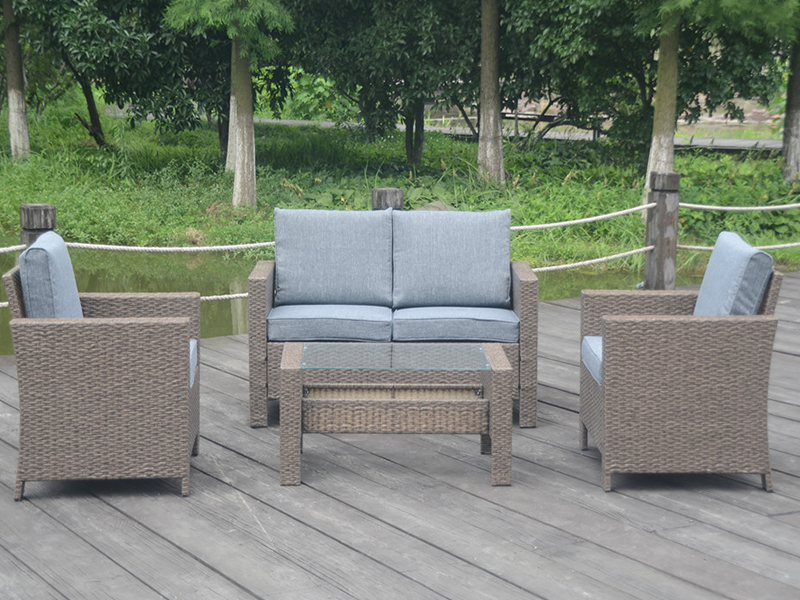 Rattan sofa set, kumatok ng rattan sofa set, aluminyo frame rattan furniture, YQR-407A