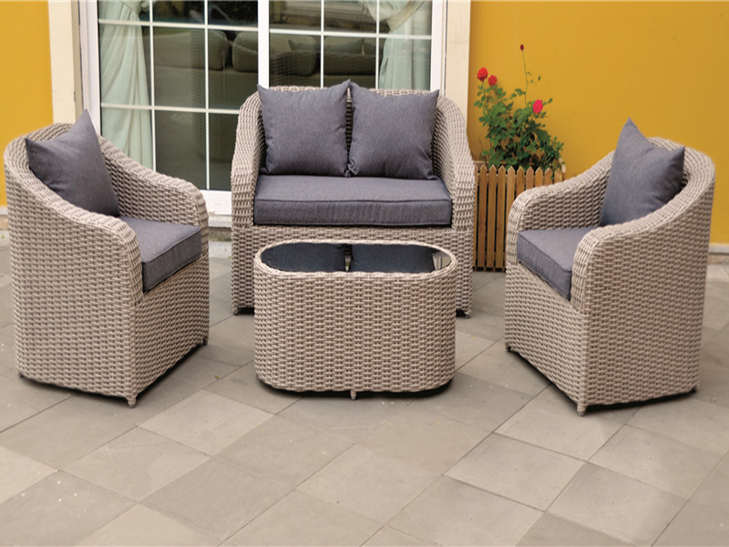 Rattan sofa set, aluminyo frame, hand-woven rattan sofa set, YQR-408