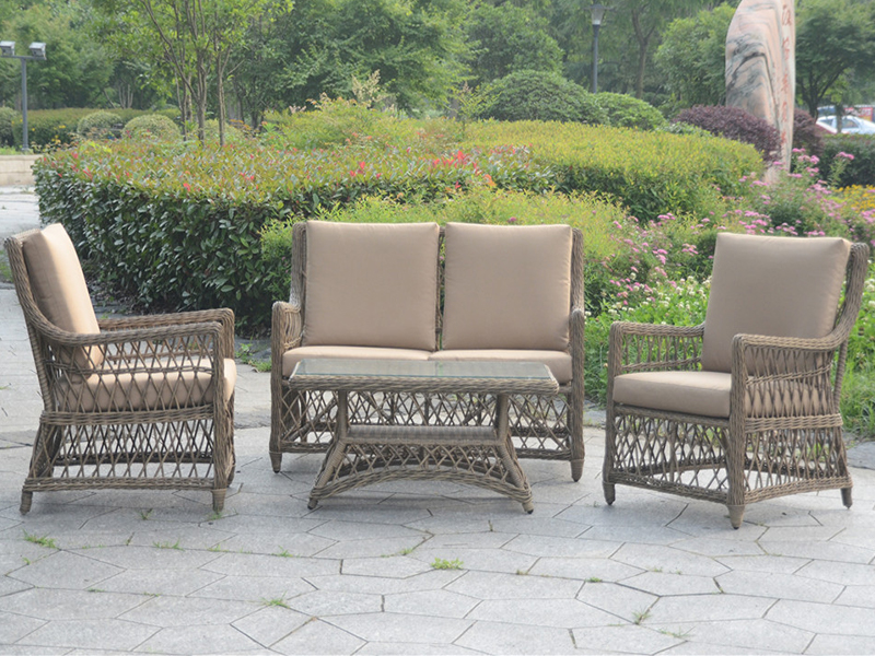 Nice Round Rattan Weaving Sofa Set, European Style Outdoor Sofa, Aluminum Frame Leisure Sofa Set YQR-527B-2